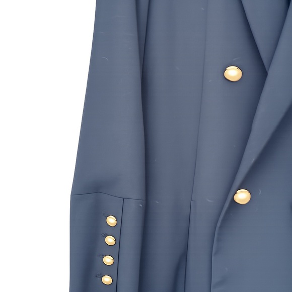 Sold Zara Elegant Blue Blazer with Gold Accents - Picture 2 of 6